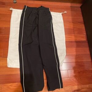 Black Men’s Track Pants with White Side Piping
